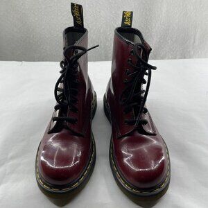 Dr Doc Martens 11822 Combat Boots Women's Sz 5 Oxblood Cherry Lace Up Round Toe